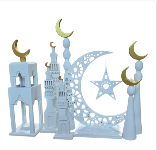 3-piece Mosque Tower Centerpiece-Ramadan Decoration